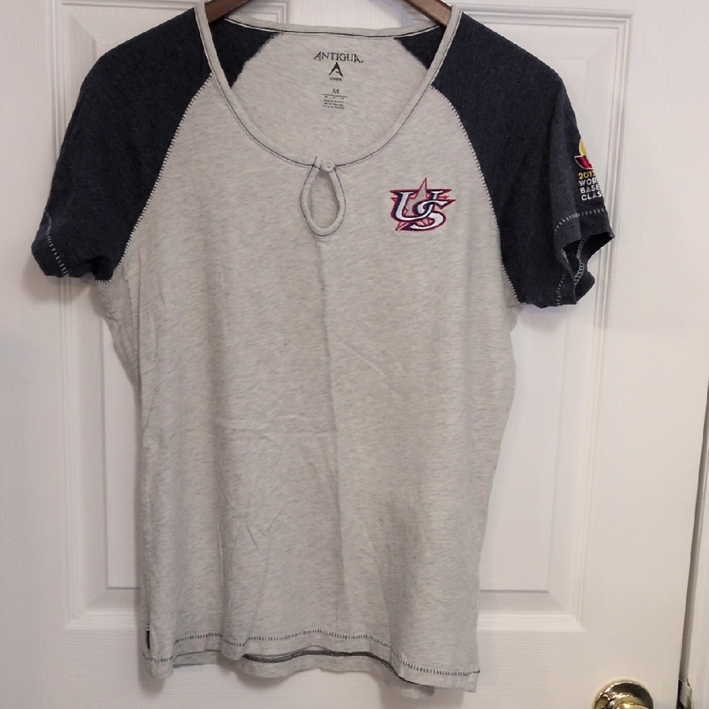 Antigua Women's T-shirt, 2017 World Baseball Classic, USA Baseball